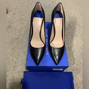 NEW Stuart Weitzman Black leather Pumps 9.5